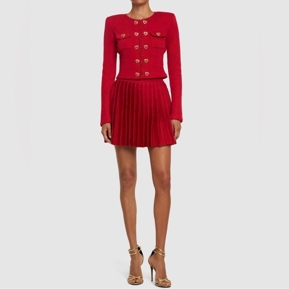 Self-Portrait Red 2 piece knitted set